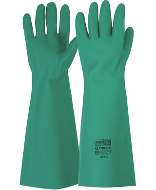 WORKWEAR, SAFETY & CORPORATE CLOTHING SPECIALISTS - 45cm Green Nitrile Gauntlet Gloves (MOQ 12)