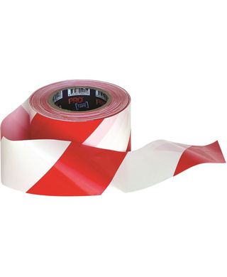 WORKWEAR, SAFETY & CORPORATE CLOTHING SPECIALISTS - Barricade Tape - 100m x 75mm Red & White (MOQ 5)