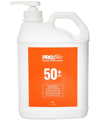 WORKWEAR, SAFETY & CORPORATE CLOTHING SPECIALISTS - PROBLOC SPF 50 + Sunscreen 2.5L Pump Bottle