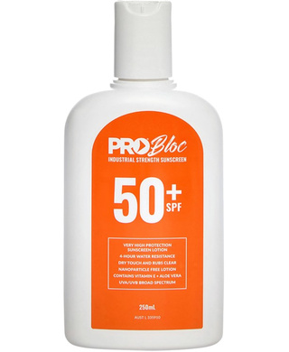 WORKWEAR, SAFETY & CORPORATE CLOTHING SPECIALISTS - PROBLOC SPF 50 + Sunscreen 250mL Squeeze Bottle