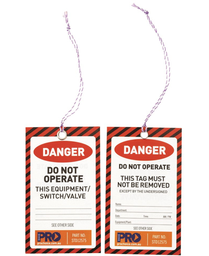 WORKWEAR, SAFETY & CORPORATE CLOTHING SPECIALISTS - Safety Tag "DANGER" 125mm x 75mm - Pack of 100