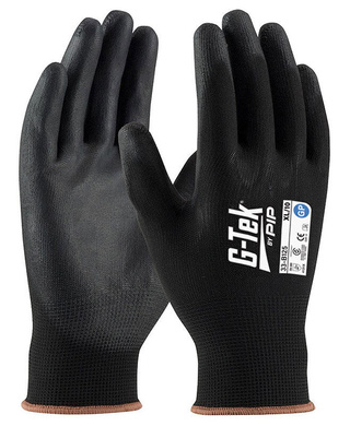 WORKWEAR, SAFETY & CORPORATE CLOTHING SPECIALISTS - G-Tek 13G Black Nylon Gp Palm Dip Glove (MOQ 12)