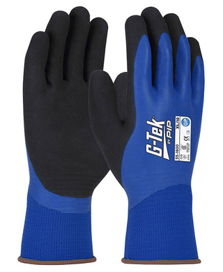 WORKWEAR, SAFETY & CORPORATE CLOTHING SPECIALISTS - G-Tek Blue Poly GP Double Dip Latex Glove (MOQ 12)
