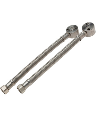 WORKWEAR, SAFETY & CORPORATE CLOTHING SPECIALISTS - Left Hand SS Braided Hose & Elbow Assembly  For Showers