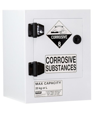 WORKWEAR, SAFETY & CORPORATE CLOTHING SPECIALISTS - CORROSIVE SUBSTANCE STORAGE CABINET: POLYPROPYLENE - 20L - 1 DOOR - 1 SHELF