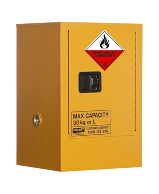 WORKWEAR, SAFETY & CORPORATE CLOTHING SPECIALISTS - CLASS 4 DANGEROUS GOODS STORAGE CABINET: 30L - 1 DOOR - 1 SHELF