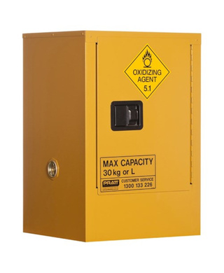 WORKWEAR, SAFETY & CORPORATE CLOTHING SPECIALISTS - OXIDIZING AGENT STORAGE CABINET: 30L - 1 DOOR - 1 SHELF