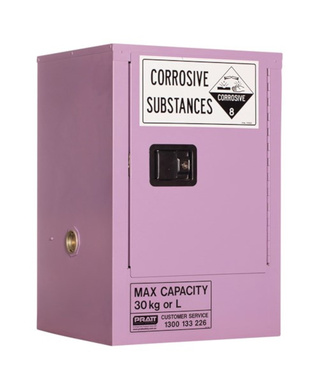 WORKWEAR, SAFETY & CORPORATE CLOTHING SPECIALISTS - CORROSIVE SUBSTANCE STORAGE CABINET: METAL - 30L - 1 DOOR - 1 SHELF