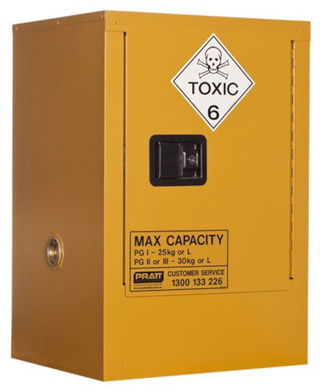 WORKWEAR, SAFETY & CORPORATE CLOTHING SPECIALISTS - TOXIC SUBSTANCE STORAGE CABINET: 30L - 1 DOOR - 1 SHELF