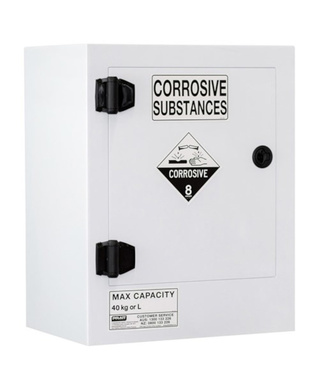 WORKWEAR, SAFETY & CORPORATE CLOTHING SPECIALISTS - CORROSIVE SUBSTANCE STORAGE CABINET: POLYPROPYLENE - 40L - 1 DOOR - 1 SHELF
