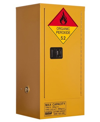 WORKWEAR, SAFETY & CORPORATE CLOTHING SPECIALISTS - ORGANIC PEROXIDE STORAGE CABINET: 60L - 1 DOOR - 2 SHELVES