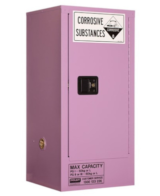 WORKWEAR, SAFETY & CORPORATE CLOTHING SPECIALISTS - CORROSIVE SUBSTANCE STORAGE CABINET: METAL - 60L - 1 DOOR - 2 SHELVES