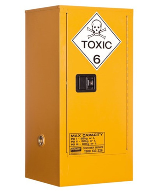 WORKWEAR, SAFETY & CORPORATE CLOTHING SPECIALISTS - TOXIC SUBSTANCE STORAGE CABINET: 60L - 1 DOOR - 2 SHELVES