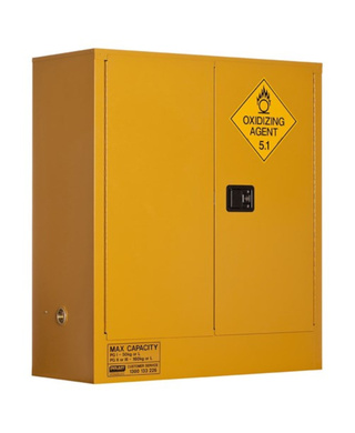 WORKWEAR, SAFETY & CORPORATE CLOTHING SPECIALISTS - OXIDIZING AGENT STORAGE CABINET: 160L - 2 DOORS - 2 SHELVES