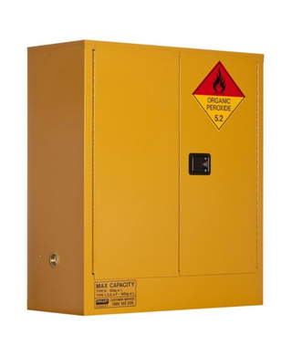 WORKWEAR, SAFETY & CORPORATE CLOTHING SPECIALISTS - ORGANIC PEROXIDE STORAGE CABINET: 100L - 2 DOORS - 2 SHELVES