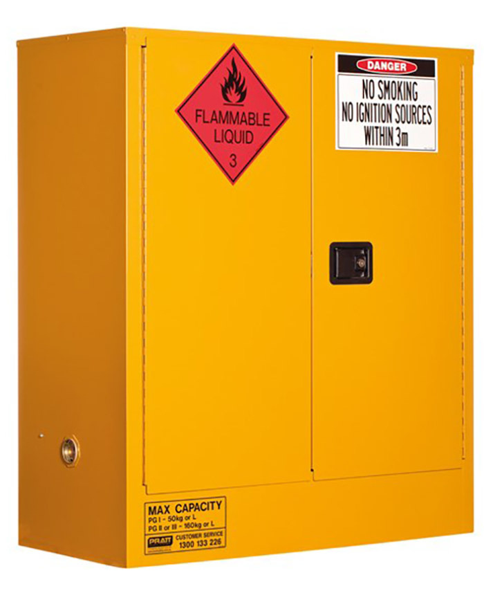 WORKWEAR, SAFETY & CORPORATE CLOTHING SPECIALISTS - Flammable Storage Cabinet 160L 2 Door, 2 Shelf