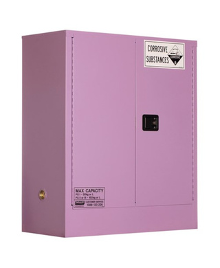 WORKWEAR, SAFETY & CORPORATE CLOTHING SPECIALISTS - CORROSIVE SUBSTANCE STORAGE CABINET: METAL - 160L - 2 DOORS - 2 SHELVES