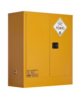 WORKWEAR, SAFETY & CORPORATE CLOTHING SPECIALISTS - TOXIC SUBSTANCE STORAGE CABINET: 160L - 2 DOORS - 2 SHELVES