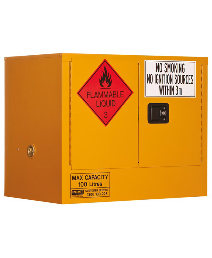 WORKWEAR, SAFETY & CORPORATE CLOTHING SPECIALISTS - Flammable Storage Cabinet 100L 2 Door, 1 Shelf