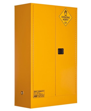 WORKWEAR, SAFETY & CORPORATE CLOTHING SPECIALISTS - OXIDIZING AGENT STORAGE CABINET: 250L - 2 DOORS - 3 SHELVES