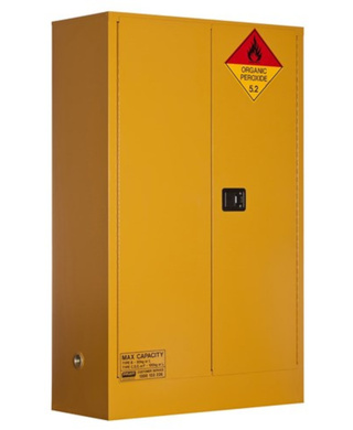 WORKWEAR, SAFETY & CORPORATE CLOTHING SPECIALISTS - ORGANIC PEROXIDE STORAGE CABINET: 100L - 2 DOORS - 3 SHELVES