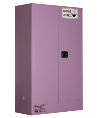 WORKWEAR, SAFETY & CORPORATE CLOTHING SPECIALISTS - CORROSIVE SUBSTANCE STORAGE CABINET: METAL - 250L - 2 DOORS - 3 SHELVES