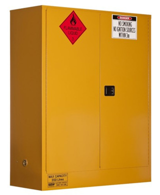 WORKWEAR, SAFETY & CORPORATE CLOTHING SPECIALISTS - FLAMMABLE LIQUID STORAGE CABINET: 350L - 2 DOORS - 3 SHELVES