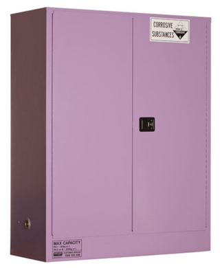 WORKWEAR, SAFETY & CORPORATE CLOTHING SPECIALISTS - CORROSIVE SUBSTANCE STORAGE CABINET: METAL - 350L - 2 DOORS - 3 SHELVES
