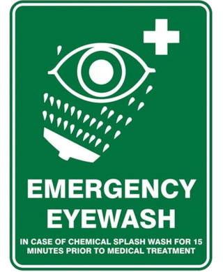 WORKWEAR, SAFETY & CORPORATE CLOTHING SPECIALISTS - Emergency Eyewash Sign 450mm x 300mm Poly