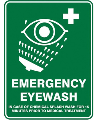 WORKWEAR, SAFETY & CORPORATE CLOTHING SPECIALISTS - Emergency Eyewash Sign 600mm x 450mm Metal