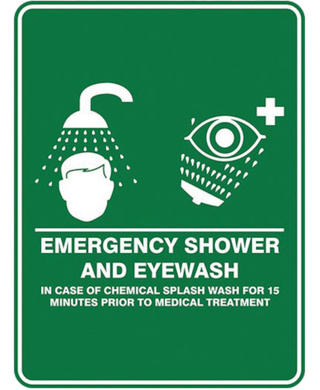 WORKWEAR, SAFETY & CORPORATE CLOTHING SPECIALISTS - Emergency Shower & Eyewash Sign 450mm x 300mm Poly