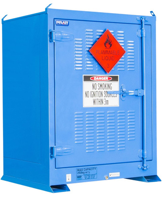 WORKWEAR, SAFETY & CORPORATE CLOTHING SPECIALISTS - DANGEROUS GOODS OUTDOOR STORAGE CABINET:250L - 1 DOOR - 2 SHELVES
