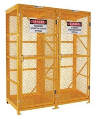 WORKWEAR, SAFETY & CORPORATE CLOTHING SPECIALISTS - Forklift Storage Cage. 2 Storage Levels Up To 16 Forklift Cylinders. (Comes Flat Packed - Assembly Required)