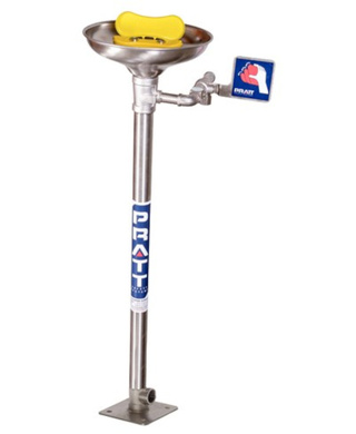 WORKWEAR, SAFETY & CORPORATE CLOTHING SPECIALISTS - PRATT PEDESTAL MOUNTED EYE & FACE WASH NOZZLE WITH BOWL NO FOOT TREADLE