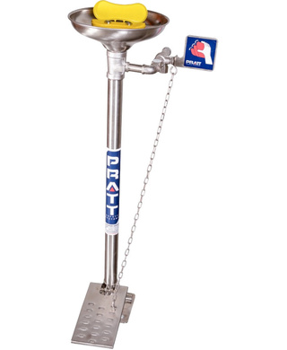 WORKWEAR, SAFETY & CORPORATE CLOTHING SPECIALISTS - PEDESTAL MOUNTED EYE & FACE WASH, WITH BOWL & FOOT TREADLE