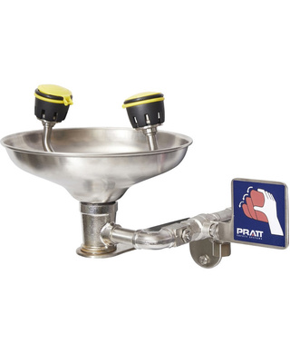 WORKWEAR, SAFETY & CORPORATE CLOTHING SPECIALISTS - WALL MOUNTED EYE WASH WITH BOWL - NO FOOT TREADLE