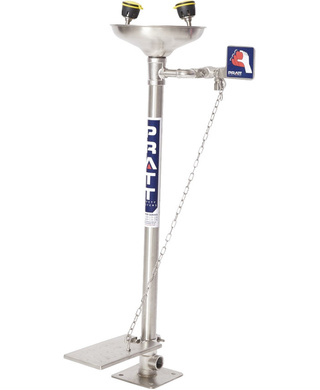WORKWEAR, SAFETY & CORPORATE CLOTHING SPECIALISTS - PEDESTAL MOUNTED EYE WASH WITH BOWL & FOOT TREADLE