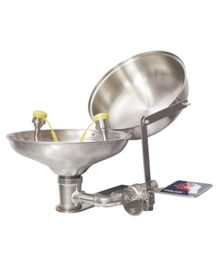 WORKWEAR, SAFETY & CORPORATE CLOTHING SPECIALISTS - PRATT WALL MOUNTED EYE WASH WITH EYE WASH NOZZLE WITH BOWL NO TREADLE - FLIP TOP LID