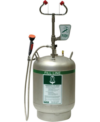 WORKWEAR, SAFETY & CORPORATE CLOTHING SPECIALISTS - Portable Pressurised Eye And Body Wash With Hand Held Drench Hose. 45L Unit