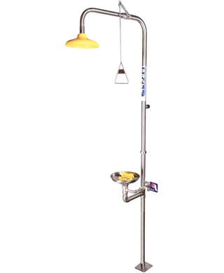 WORKWEAR, SAFETY & CORPORATE CLOTHING SPECIALISTS - COMBINATION SHOWER WITH EYE & FACE WASH AND BOWL - NO FOOT TREADLE