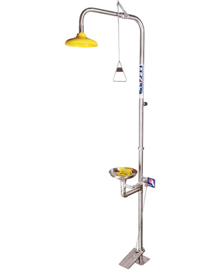 WORKWEAR, SAFETY & CORPORATE CLOTHING SPECIALISTS - COMBINATION SHOWER WITH EYE & FACE WASH, BOWL & FOOT TREADLE
