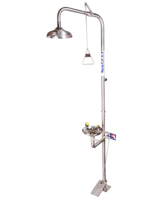 WORKWEAR, SAFETY & CORPORATE CLOTHING SPECIALISTS - COMBINATION 316SS SHOWER AND EYE WASH WITH BOWL & FOOT TREADLE