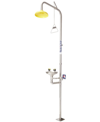 WORKWEAR, SAFETY & CORPORATE CLOTHING SPECIALISTS - COMBINATION SHOWER WITH EYE WASH AND BOWL - NO FOOT TREADLE