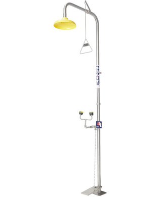 WORKWEAR, SAFETY & CORPORATE CLOTHING SPECIALISTS - COMBINATION SHOWER WITH EYE WASH - NO BOWL WITH FOOT TREADLE