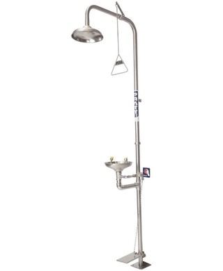 WORKWEAR, SAFETY & CORPORATE CLOTHING SPECIALISTS - COMBINATION 304SS SHOWER WITH EYE WASH, BOWL AND FOOT TREADLE