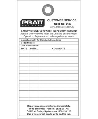 WORKWEAR, SAFETY & CORPORATE CLOTHING SPECIALISTS - Shower And Eye Wash Test Tag - Pack Of 10