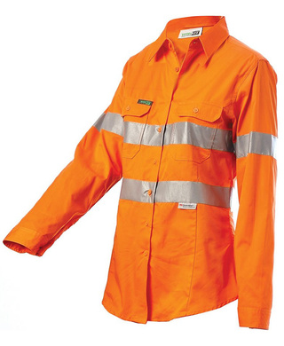 WORKWEAR, SAFETY & CORPORATE CLOTHING SPECIALISTS - Hi-Vis Womens Lightweight Taped Shirt