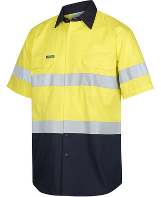 WORKWEAR, SAFETY & CORPORATE CLOTHING SPECIALISTS - Hi-Vis Lightweight Short Sleeve Taped Shirt