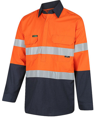 WORKWEAR, SAFETY & CORPORATE CLOTHING SPECIALISTS - DISCONTINUED - FLAREX PPE1 FR Inherent Closed Front NENS09 155gsm Lightweight Taped Shirt