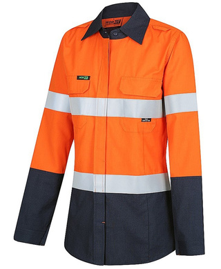 WORKWEAR, SAFETY & CORPORATE CLOTHING SPECIALISTS - DISCONTINUED - FLAREX PPE1 Womens FR Inherent 155gsm Lightweight Taped Shirt